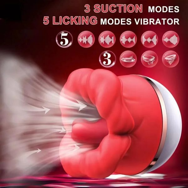 Big Mouth, Red Lips, Tongue Licking, Sucking,