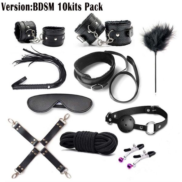 10pcs Pack Bondage Restraints BDSM Adult Sex Toys