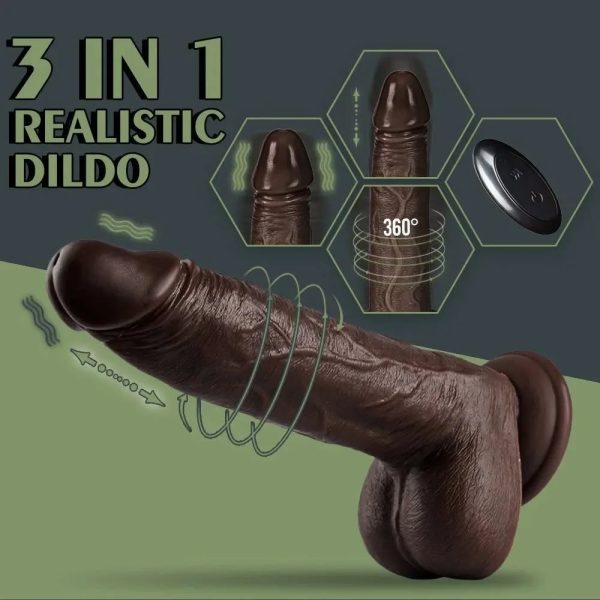 Realistic 3-in-1 Vibrating Dildo